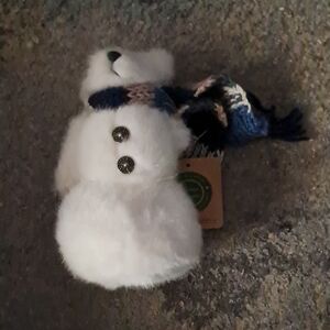 Plush White Small Pet Toy with Scarf